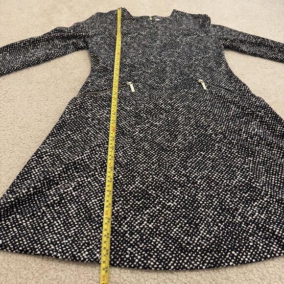 Michael Kors Fit & Flare Long Sleeve Speckled Mini Dress Size 12 Office Pockets - Picture 5 of 10